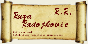 Ruža Radojković vizit kartica